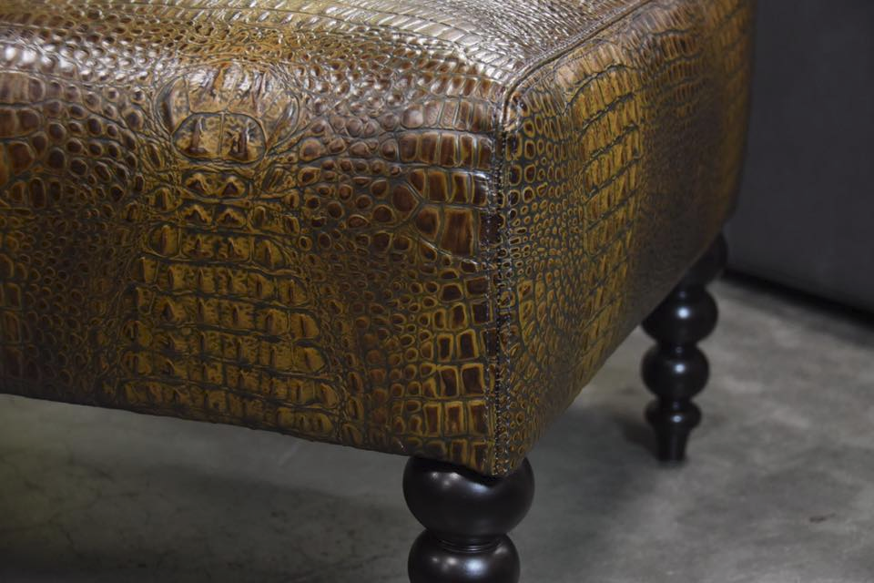 Animal Skin Ottoman Crocodile, Alligator Leather Sofa
